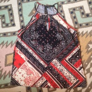 Red, White & Blue Bandana print tank